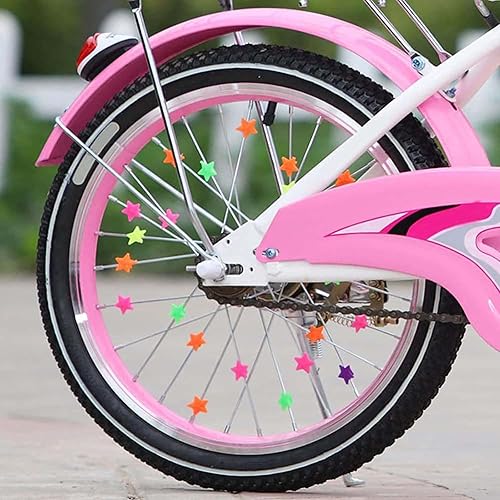 144 decorazioni colorate per raggi della bicicletta, accessori per bicicletta per bambini, clip per raggi, accessori luminosi, perline riflettenti, per ragazze e ragazzi - Ysert