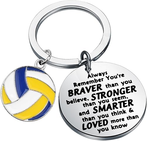 BNQL Portachiavi a forma di pallavolo, regalo per giocatori di pallavolo, amanti della squadra, allenatore, pallavolo, regalo di ispirazione - Ysert