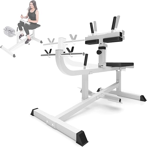 Panca per Polpacci - Carico Massimo 220 kg, Altezza Regolabile, Struttura in Acciaio - Calf Raise Machine, Pressa Polpacci Seduti, da Palestra, Fitness - Ysert