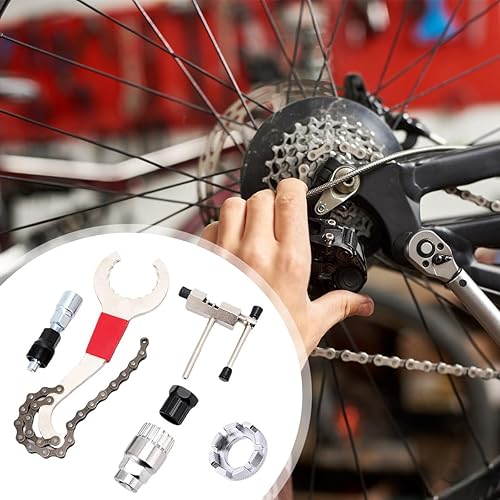 Kit Di Attrezzi Per La Riparazione Di Bici,Kit Di Attrezzi Per Biciclette,6Pcs Kit Attrezzi Bici Per La Riparazione,Set Di Attrezzi Per Bicicletta,Estrattore Pedivella Bici,Smagliacatena Bici Attrezzo - Ysert