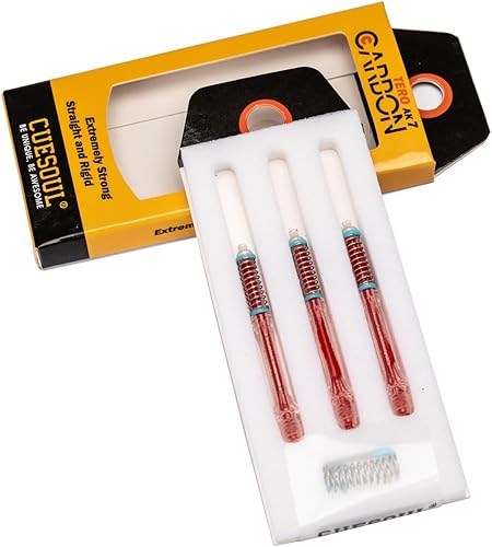 CUESOUL TERO AK7Aste/stelo per Freccette in Carbonio, Sottili, telescopiche a Molla Integrate, Set da 3 Pezzi - Ysert