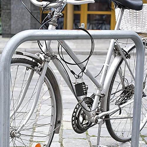 Lucchetto per cavi di sicurezza,2 Pezzi Cavo Acciaio,Cavo Ccciaio Antifurto con Lucchetto Combinazione, 1,5 m Cavo di Sicurezza a Doppio Anello, Lucchetto a Corda per Bicicletta - Ysert
