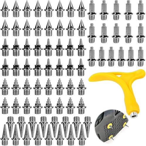 80 pezzi di ricambio per chiodi da pista e campo, 5 tipi di chiodi per scarpe sportive, aggiungi estrattore per chiodi, pezzi di ricambio per chiodi da pista e campo, chiodi per scarpe sportive - Ysert