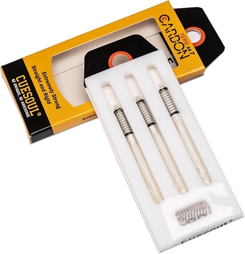 CUESOUL TERO AK7Aste/stelo per Freccette in Carbonio, Sottili, telescopiche a Molla Integrate, Set da 3 Pezzi - Ysert