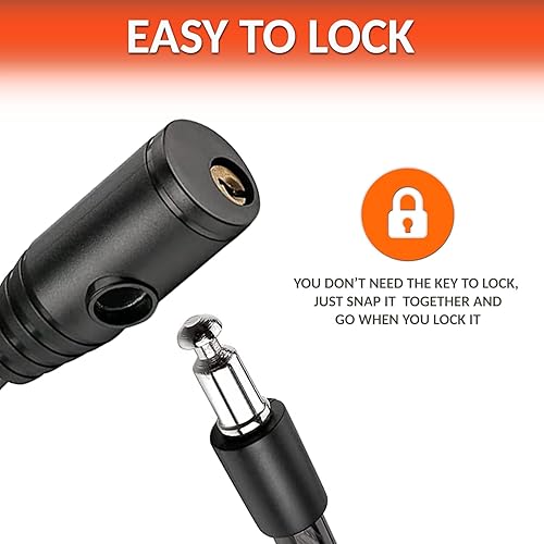 Lucchetto bici moto monopattino elettrico cavo di acciaio con chiavi 60 cms catena bici antifurto bici catena bicicletta antifurto lucchetto bicicletta catenaccio bici (Verde) - Ysert