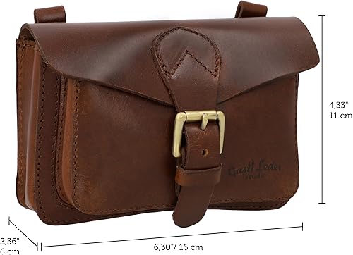 Gusti Antonio M. Borsa da sella in pelle per manubrio, borsa in pelle, antifurto, vintage, marrone - Ysert