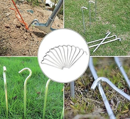 20 Pezzi Picchetti da Campeggio,Picchetti da Campeggio per Terreni Duri, Picchetti da Tenda,Picchetti da Spiaggia, Picchetti da Campeggio in Alluminio, 180 x 6 mm - Ysert
