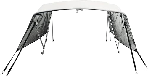 Tendalino per Barca Tendalino Bimini 4 Archi in Alluminio Tendalino gommone Bimini di Prua con Pareti Laterali 4 Archi-Blu-243 x (200-213) x 137 cm-con Rete - Ysert