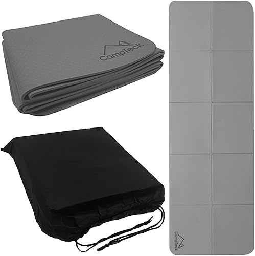 Tappetino Yoga Pieghevole Unisex, Tappetino Fitness, Materassino Yoga Antiscivolo, Yoga Mat da Viaggio (183 x 61 cm Aperto) con Borsa da Trasporto con Coulisse - Ysert