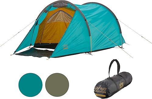 GRAND CANYON Robson 2, tenda a tunnel per 2 persone, impermeabile, molto spazio e spazio di archiviazione, buona ventilazione, tenda per trekking, campeggio, attività all'aperto - Ysert