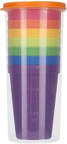 Bicchieri Plastica Colorati,8 pezzi Tazze da campeggio,Impilabili,Colore - Ysert