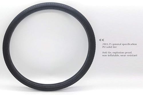 Pneumatici per Biciclette, 24x1.75 Pneumatici Antideflagranti da 24 Pollici Gomme Piene, Senza Bisogno di Inflazione, Bassa Resistenza, Nero - Ysert