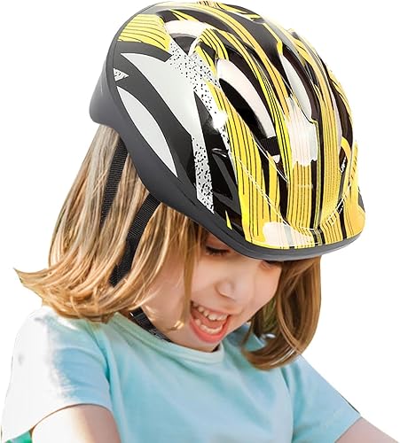 Casco da bicicletta per bambini, leggero, sicuro e infrangibile, casco da bicicletta, per bambini e ragazzi e ragazze, sicuro e confortevole, regolabile 53 – 55 cm (da 3 – 8 anni) - Ysert