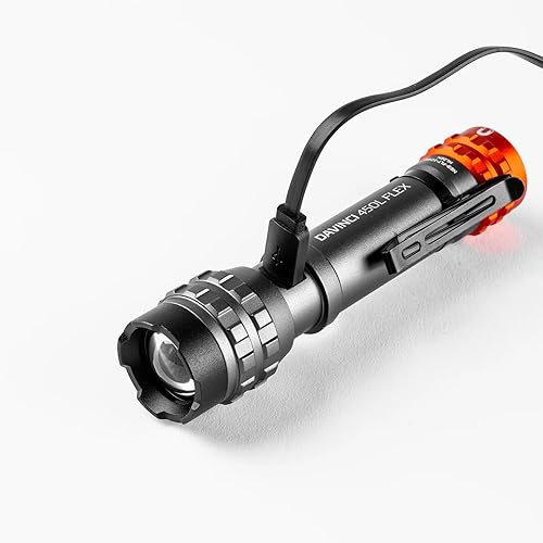 NEBO Davinci Flex 450 - Torcia Potente Ricaricabile - Tecnologia Flex-Power, zoom regolabile 6x, clip a doppia direzione, base magnetica e modalità di illuminazione multiple - Ysert