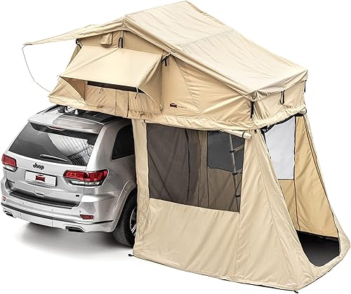 Tenda da campeggio con vestibolo per 2 persone + materasso - comoda e mobile, ideale per escursioni complete di scale telescopica, tasche per accessori e zanzariere | Impermeabile - Ysert