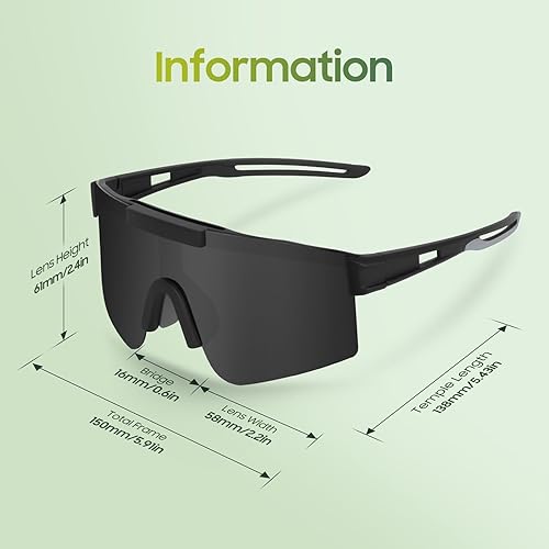 Occhiali Ciclismo Uomo Veloci Occhiali da Sole Uomo Donna Polarizzati UV400 per Sportivi Running Bici Mountain Bike Sci Moto - Ysert