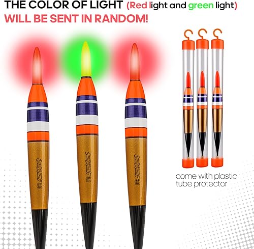 THKFISH Posa LED Pesca Posa Luminosa Galleggiante da Pesca Set di 3 Pezzi - Ysert