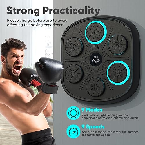 Macchina da Boxe Musicale, Music Boxing Machine Adulti Intelligente Elettronica Boxing Machine-9 modalità di velocità Macchina da Box Musicale Pugile con Guanti da Boxe per Uso Interno - Ysert