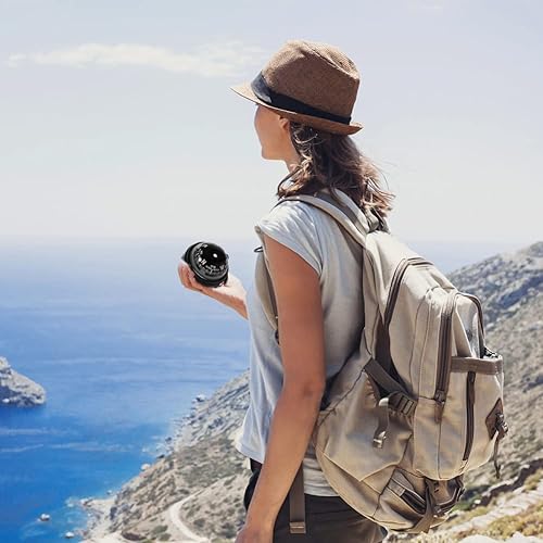 Bussola Per Barca, Bussola Marina Regolabile Multifunzionale Bussola Marina Per Visione Notturna Per Camion, Roulotte, Barche (Nero) - Ysert