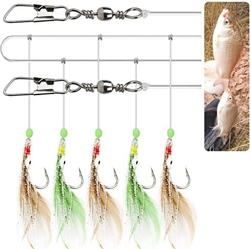 22 pacchi di esche sabiki Vivi Pray, per pesca in mare, esche con ardiglione - Ysert