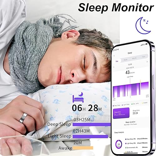 Smart Ring Fitness Tracker Cardiofrequenzimetro Sleep Tracker Controllo TikTok Anelli Fitness Pressione Sanguigna Ossigeno nel sangue Pedometro Contapassi Salute Smart Ring per donne e uomini con - Ysert