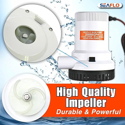 Seaflo Seaflo 2000 GPH 12 V Boat Marine Plumbing Electric Fair Pumps - Ysert