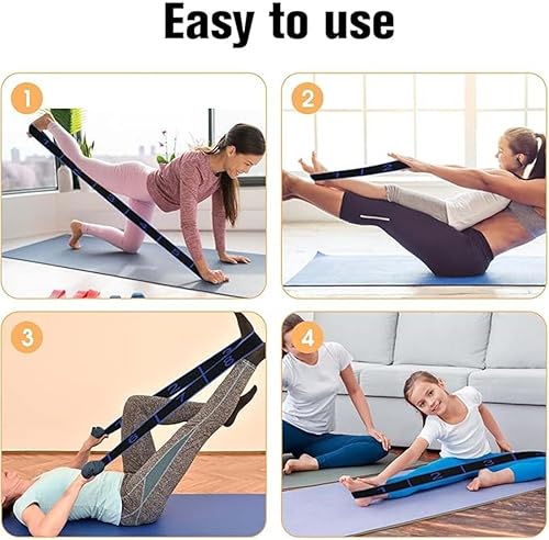 2 Pezzi Elastico Fasce di Resistenza, Yoga Stretching Band, Elastico Fasce di Resistenza per Pilates, Fitness, Stretching, Allenamento, Danza,Cinghia regolabile per yoga - Ysert