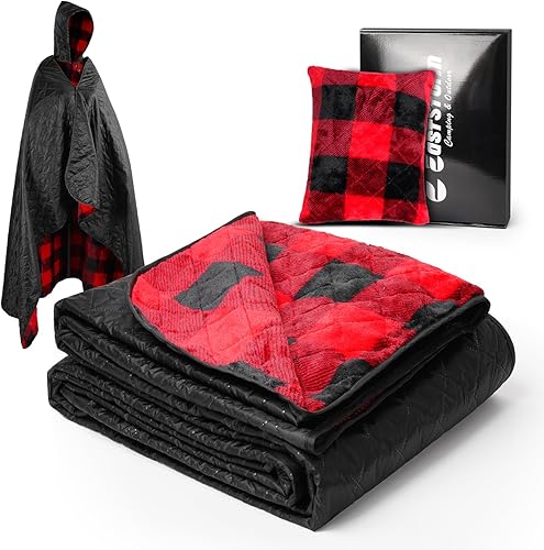 Coperta termica, plaid divano, blanket for winter,coperta da picnic impermeabile con 300gsm fodera in 300gsm pile, all'aperto, stadio, calcio, auto, isolata, come regalo - Ysert