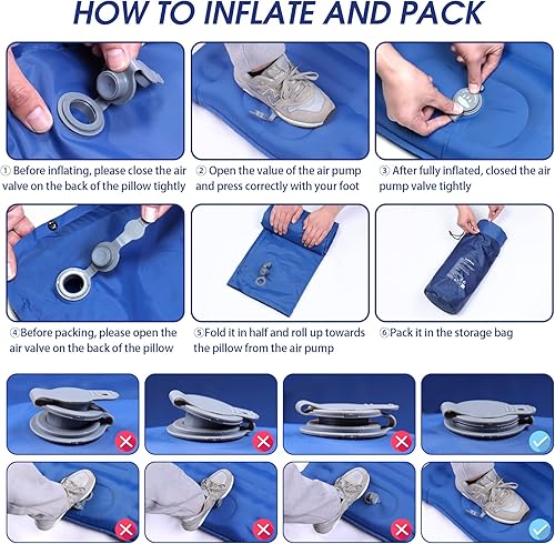 Materassino da Campeggio,Materassino Gonfiabile Extra Spessore da 12 cm con Cuscino, Materassino Autogonfiabile Ultraleggero&Impermeabile, Adatto per Trekking,Backpacker,Tenda,Spiaggia - Ysert