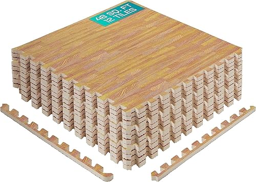 Yes4All 60x60 cm fino a 11,1 m² Set 6/12/30 Piastrelle per pavimenti in schiuma EVA, tappetino in schiuma, tappetino per palestra, tappetino ad incastro per garage, piscina all'aperto - Ysert