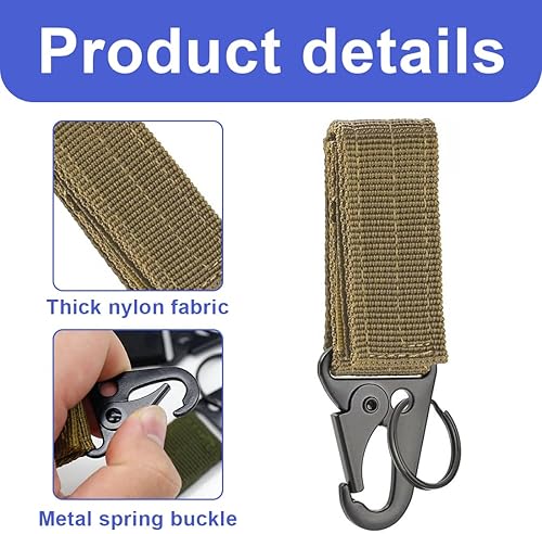 3 pezzi Tactical Gear Clip,all'aperto,Gancio Molle Tattico,Portachiavi Tattico in Nylon alpinismo,Fibbia della Cintura - Ysert