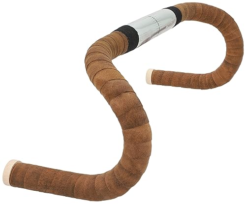 Gusti Nastro manubrio in pelle - Adri V. Misura 157 cm Vera pelle con sughero Cinturino in pelle Nastro adesivo Accessori per biciclette Manubrio per bicicletta Pelle marrone - Ysert