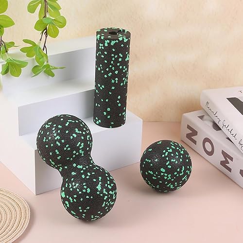 Foam Roller Set da 3 Pezzi Peanut Massage Ball Pallina Massaggio Muscolare Rullo Massaggio e Palline per Massaggio dei Tessuti Profondi Alleviare i Punti Trigger - Ysert