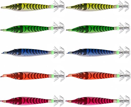Esche da Pesca Gambero Luminoso Esca Calamaro Jig per la Pesca da Alba di Notte - Ysert