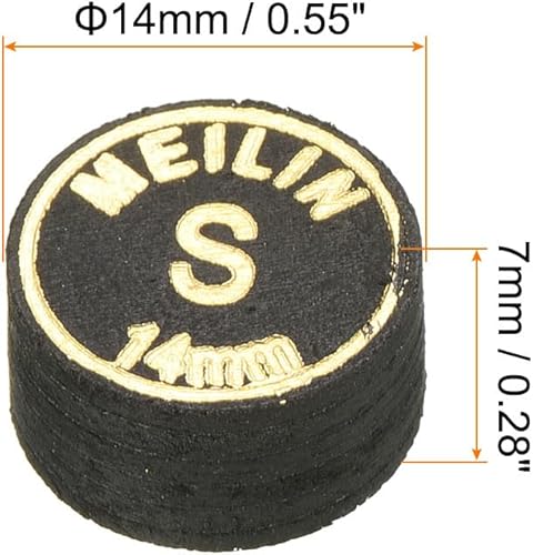 PATIKIL 14mm Punte per Stecche Biliardo, Confezione 6 Punte Morbide a Strati Multipli per Stecche Biliardo Laminato, Accessori per Biliardo, Colore Nero - Ysert