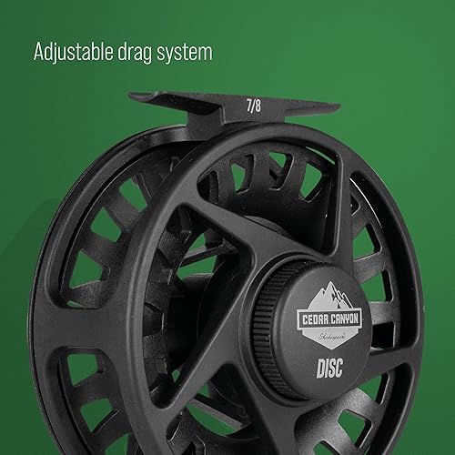 Shakespeare Mulinello da pesca a mosca Cedar Canyon Click - Costruzione leggera in grafite, sistema di trascinamento a scatto regolabile, prestazioni fluide - Più dimensioni - Ysert