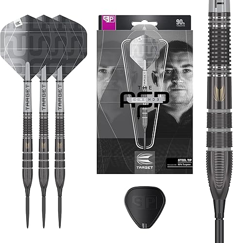 Target Darts Nathan Aspinall x ECHO 90% Tungsten Steel Tip Swiss Point Dart Set – Freccetta ASP Player Edition, asta Pro Grip e volo Pro Ultra No.2, attrezzo SP incluso, set di freccette professionali - Ysert