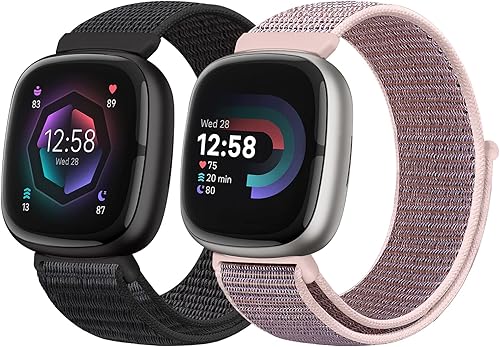 Runostrich Cinturino di ricambio in nylon compatibile con Fitbit Sense/Fitbit Versa 3, morbido, traspirante, regolabile, per uomo e donna - Ysert