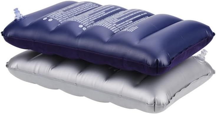 Cuscino Gonfiabile per Campeggio, Spiaggia e Escursioni Compatto e Ultraleggero Cuscino da Viaggio in Velluto Morbido, Blu 43x27 cm - Ysert