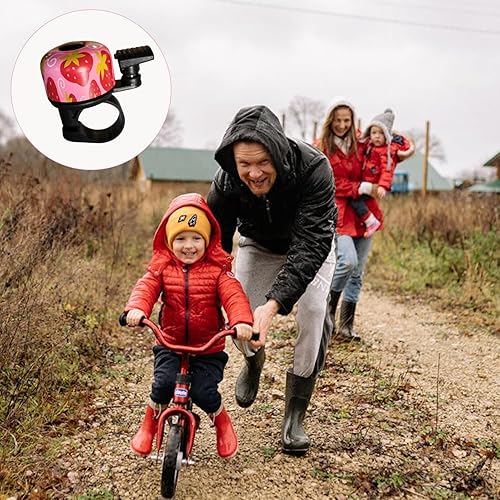 Campanelli Per Bicicletta Per Bambini,Campanello Bici Bambina, Set Di 2,Suono Forte Universale, Stile Classico Retro, Adatto a Bici Da Strada, Mountain Bike e Monopattino, Motivo Fragola - Ysert
