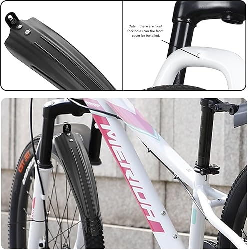 Set di 2 parafanghi neri per bicicletta, parafanghi in plastica, accessori per bicicletta, parafanghi per mountain bike - Ysert