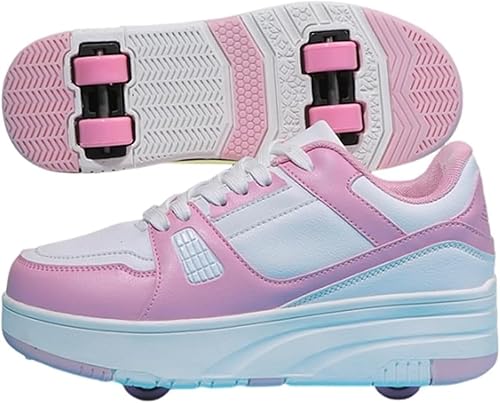 Scarpe Con Ruote Per Bambini E Bambine, Pattini A Rotelle Per Bambini Con 4 Ruote, Pattini A Rotelle 2 In 1, Scarpe Da Skateboard Multifunzione, Pattini A Rotelle - Ysert