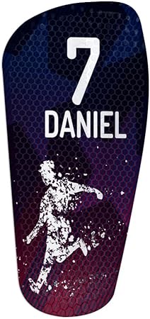 Wanapix | Parastinchi da Calcio Personalizzati per Bambini | Finitura Premium e Texture Esagonale | Con Foto, Nome e Numero| Protezione Completa - Ysert