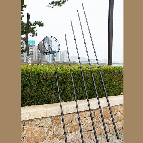 Asta telescopica per guadino da pesca, canna da pesca pieghevole con manico retrattile in fibra di carbonio per la pesca - Ysert