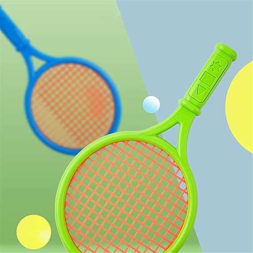 Racchetta da tennis in plastica giocattolo per bambini sport all'aria aperta racchetta da tennis giocattolo da spiaggia interattiva (verde) (Verde) - Ysert