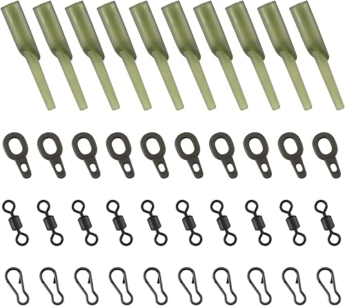 40pcs Running Rig Kit con clip di peso angolato Rig Gomma Multi Clip Rotolanti Anelli di corsa Cambio rapido Collegamento rapido Carpa Pesca Luccio Terminale di Pesca Accessori - Ysert