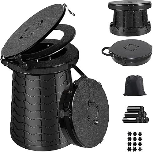 Toilette da Campeggio, WC Portatile per Adulti, WC Pieghevole in Altezza Regolabile, vasino Portatile per Campeggio, emergenze all'aperto, Auto, Viaggi - Ysert