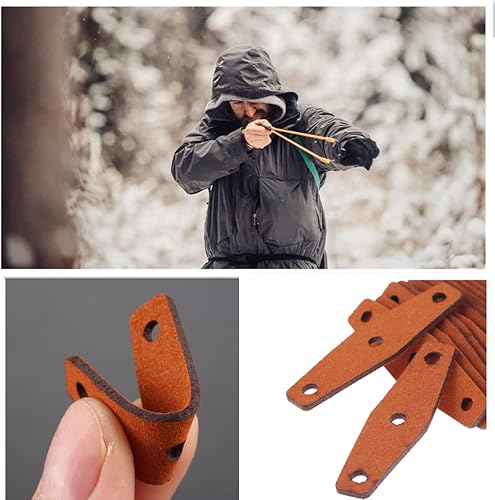 Mgoodoo 5/10/20 pz Marrone Scuro Cuoio Slingshot Sacchetti con Foro Centrale per Caccia All'aperto Catapulte 50x14x8mm - Ysert