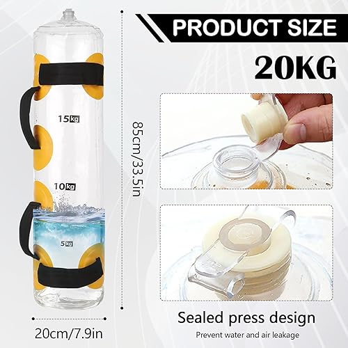 Ysislybin Aqua Bag, Power Bag 20kg Allenamento Sand Bag Fitness Water Bag Sacca d'Acqua Riempibile per Cardio Borsa per Acqua da Allenamento per Fitness Casa Palestra Yoga - Ysert