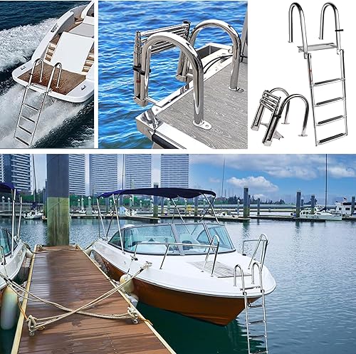 Scale per imbarcazioni scaletta bagno Telescopica Pieghevole In 4 Fasi Scaletta Barca Inox Scalette Barche Pieghevole Piscina Ponte Galleggiante Marina Drop Boat per piscina ponte barca - Ysert